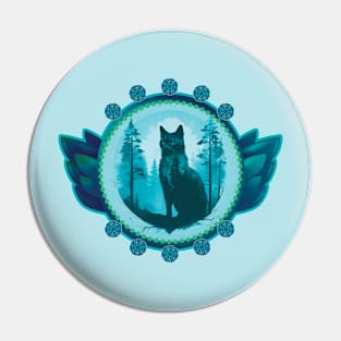 Cat and Forest Pin