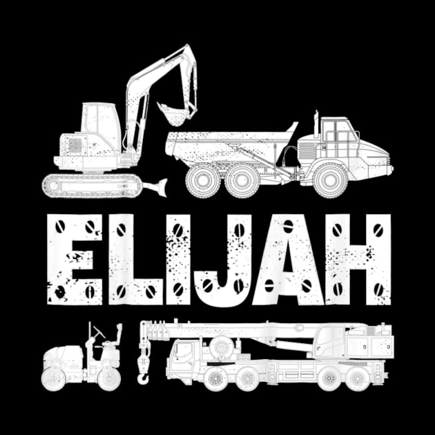 Kids Personalized Kids Name Construction Excavator Elijah by jrgenbode