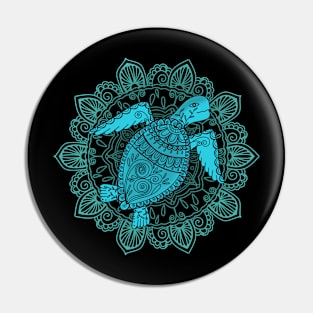 Sea Turtle In A Mandala Pin