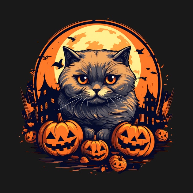 Scottish Fold Cat Halloween, Cat Lover by dukito