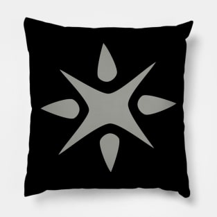 Large Geometric abstract snowflake in grey Pillow