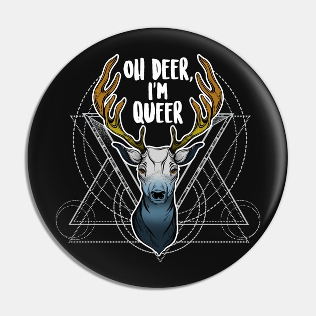 Aroace Oh Deer I'm Queer Pin by Psitta