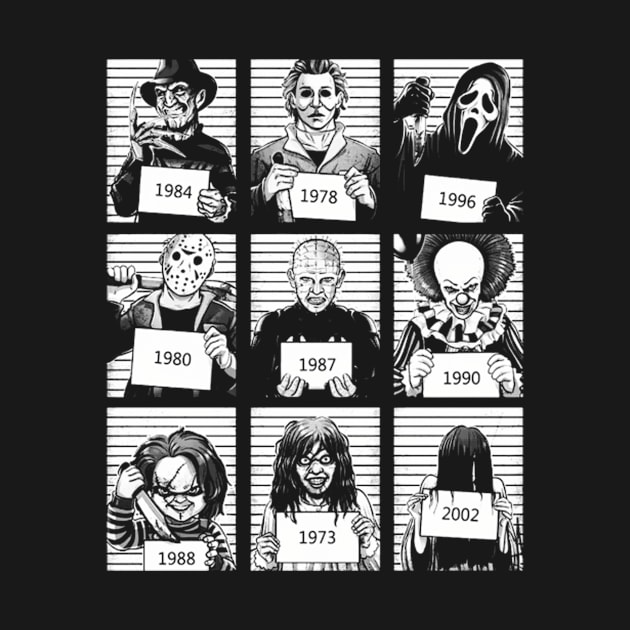 Halloween Mug Shot  Horror Movie Character