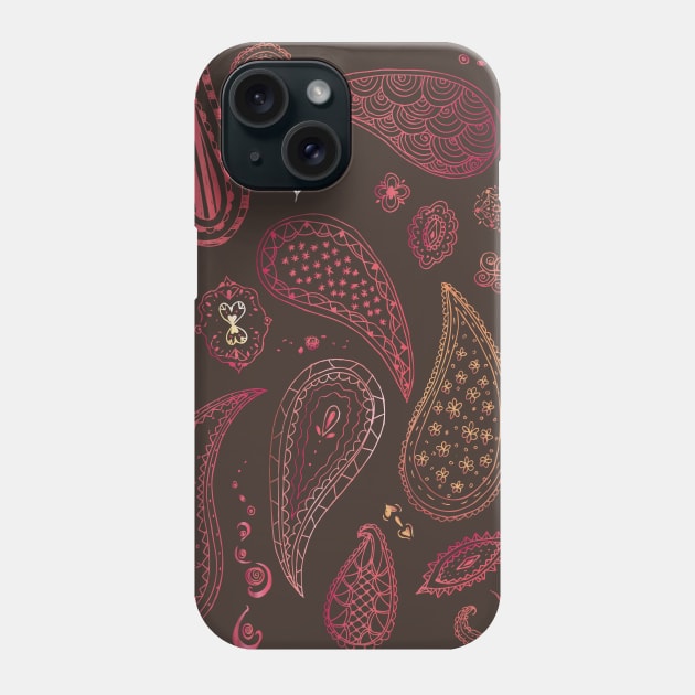 Purpley Paisleys Phone Case by minniemorrisart