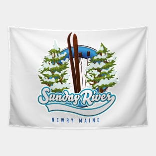 Sunday River Newry Maine ski logo Tapestry