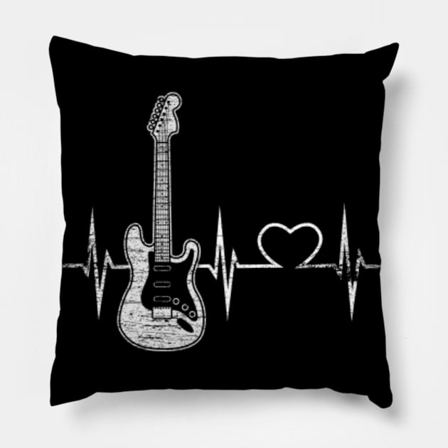 Heartbeat Guitar Pillow by ShirtsShirtsndmoreShirts