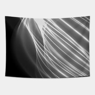 Abstract wave and curved lines illustration black and white Tapestry