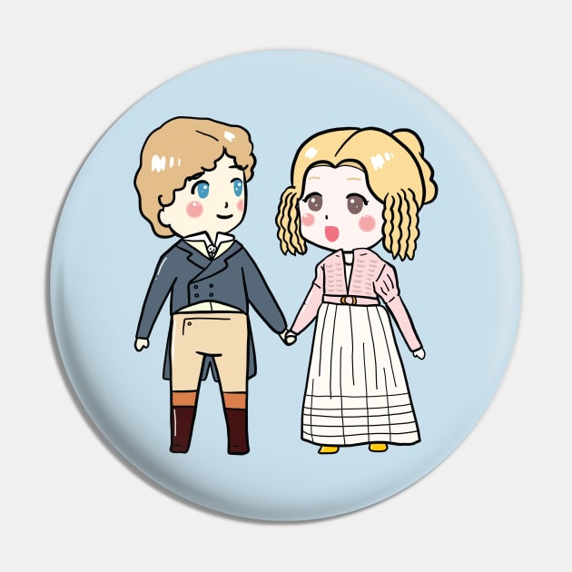 Kawaii Chibi Emma and Mr Knightley Drawing Pin by MariOyama