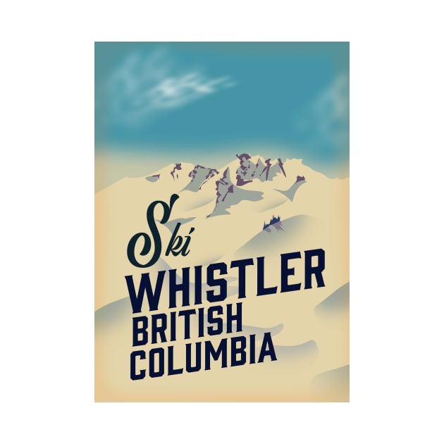 Whistler,Vancouver, British Columbia ski poster by nickemporium1