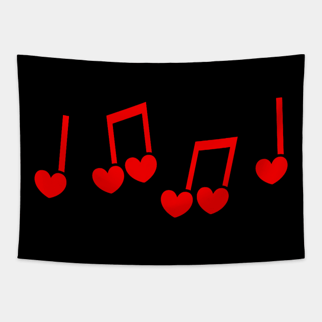 Music Note Valentines Day Hearts Cute Music Teacher Outfit Tapestry by Neldy