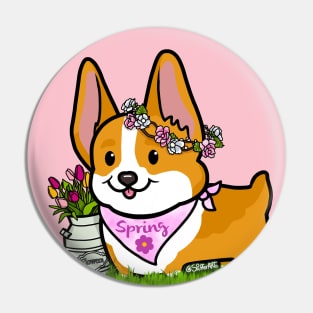 Spring Corgi Pin