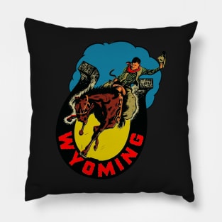 Vintage Wyoming Decal Pillow