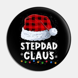 Stepdad Claus Red Plaid Christmas Santa Family Matching Pajama Pin