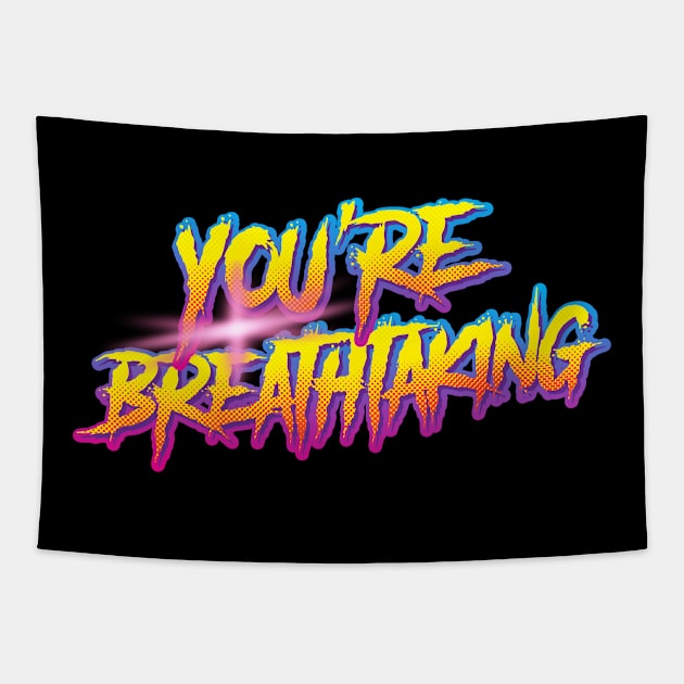 you are breathtaking retrowave Tapestry by vaktorex