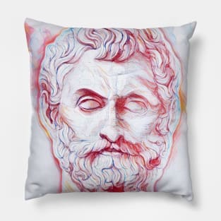 Thales of Miletus Portrait | Thales of Miletus Artwork | Line art Pillow