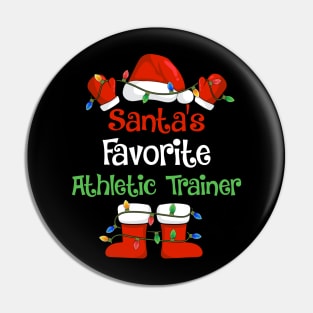 Santa's Favorite Athletic Trainer Funny Christmas Pajamas Pin