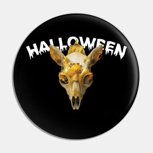 gold skull halloween artwork Pin