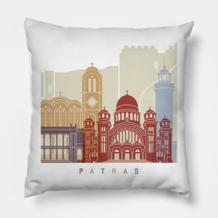 Patras skyline poster Pillow