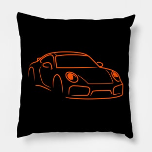 911 car sport racing race orange Pillow