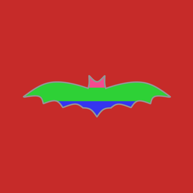 Polysexual/Polyromantic Pride Flag: Halloween Bat by DisneyFanatic23