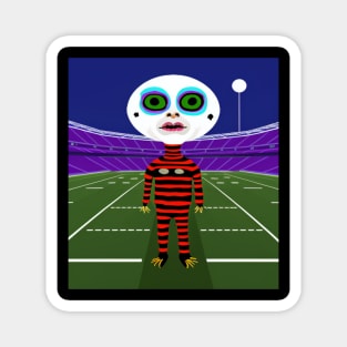 AI generated weird creature on Football field Magnet