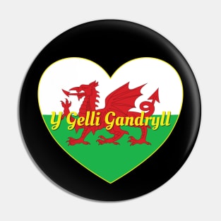 Y Gelli Gandryll Cymru UK Baner Cymru Calon Pin