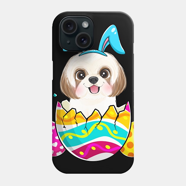 Shih Tzu Bunny Ears Eggs Easter Day Phone Case by snnt