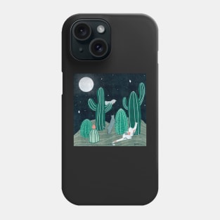 Cats in Desert - Night Phone Case