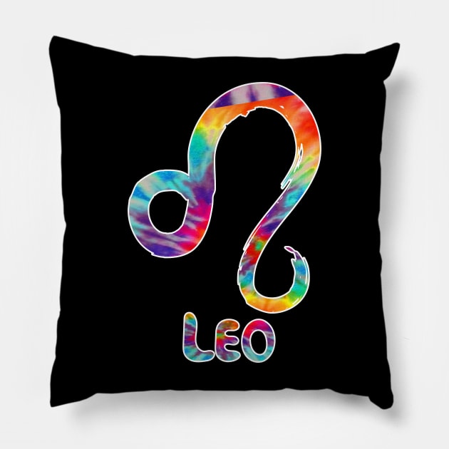 Leo tie dye Pillow by RoseaneClare 