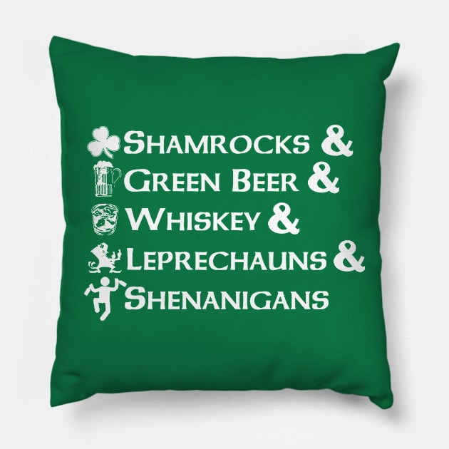 St. Patricks Day List Pillow by thedeuce