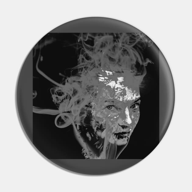 Smoke face Pin by Artwork daily