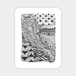 Abstract illustration black and white drawing pattern Magnet