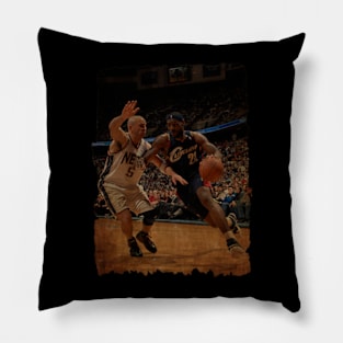 Jason Kidd vs LeBron James Vintage Pillow