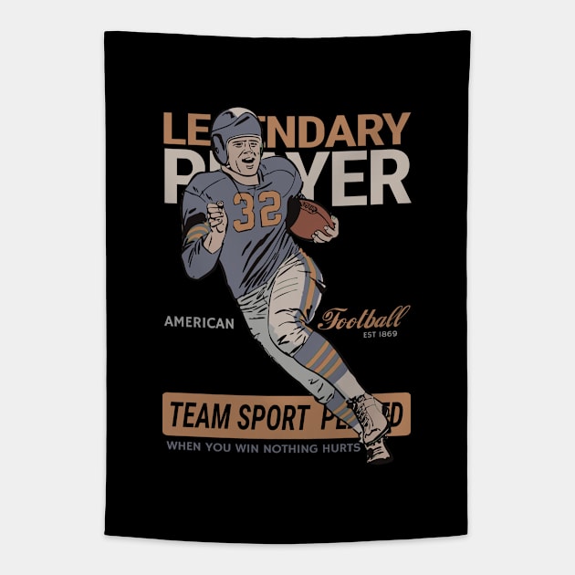 Classic Legendary Football Player Tapestry by KewaleeTee