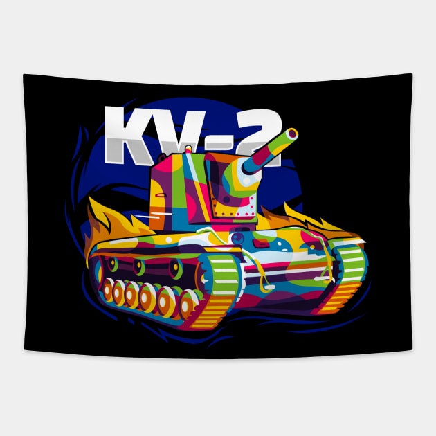 KV-2 Tank aka Smasher Tapestry by wpaprint