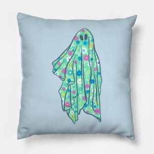 Groovy Ghost Retro Floral Pillow