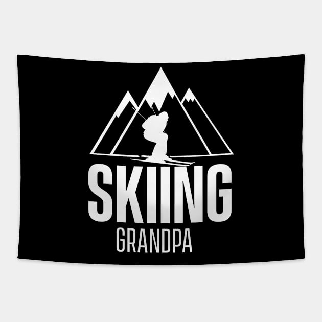 Skier Ski Grandad Skiing Grandpa Winter Gramps Tapestry by dr3shirts