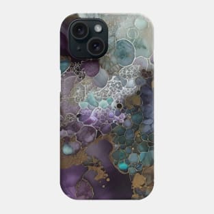 Purple and Gold abstract art Phone Case