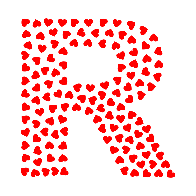 Letter R Heart Shape Initial by Sanu Designs