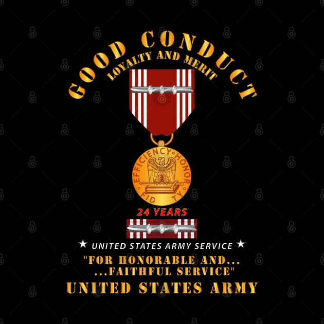 Army - Good Conduct w Medal w Ribbon - 24 Years by twix123844