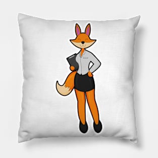 Fox as Secretary with Notepad Pillow