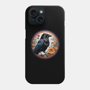 Nouveau Crow Embroidered Patch Phone Case