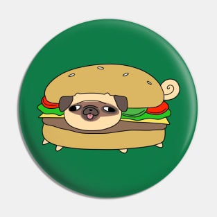 Half Pug Half Burger Pin