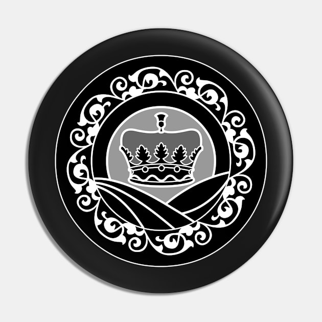 Crown (Monochrome) Pin by iconymous