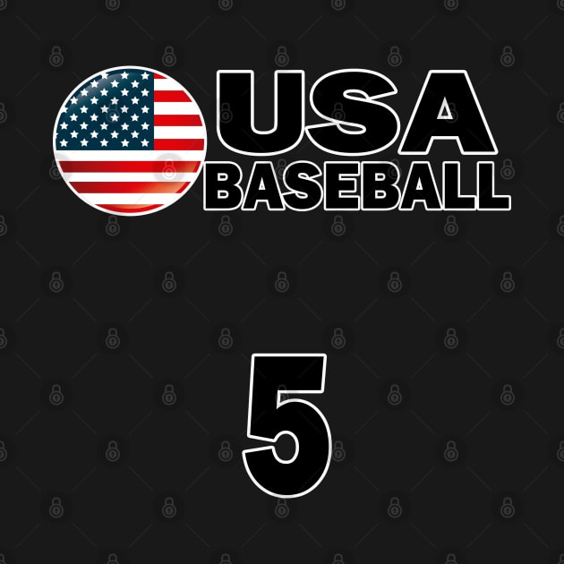 USA Baseball Number 5 T-shirt Design by werdanepo