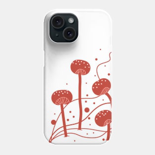 Mushroom Forest - Red Phone Case