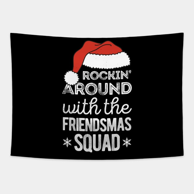 Merry Friendsmas Squad Matching Christmas Party Tapestry by Crea8Expressions