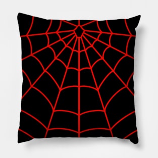 Spider Web Black and Red Pillow