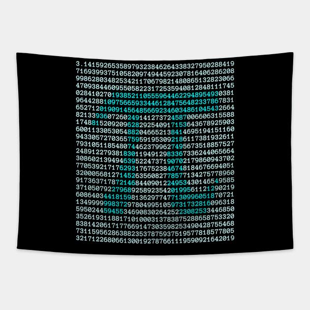 Math Pi Symbol and Digits - Irrational number for Pi Day Tapestry by Science_is_Fun