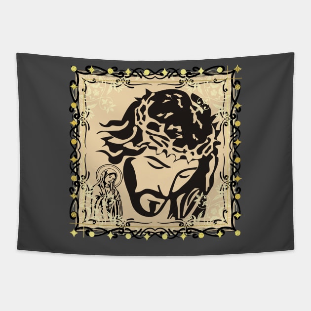 Jesus And Mary Tapestry by threadsjam